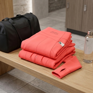 Ensemble de yoga pour femme, sweat à capuche corail zippé, haut court à manches longues, leggings taille haute, tenue de sport, fitness, entraînement, ensemble deux pièces - Product Image 4