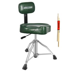 Adjustable 24.5\" Drummer Chair with 441Lb Capacity 4\" Padded Stool Throne w Backrest <b>Musical</b> <b>Instrument</b> Accessory - Product Image 1