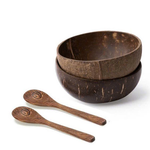 Bol léger en noix de coco poli fait main, jetable et écologique, idéal pour servir des salades et des plats, parfait pour offrir - Product Image 1