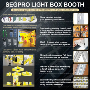 Lingtong Tool Free Impresión personalizada de doble cara Seg Led Telón de fondo Tela de tensión sin marco Caja de luz Led Cabina de feria comercial - Product Image 2