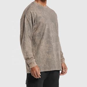 เสื้อยืดผู้ชายสไตล์วินเทจผ้าเจอร์ซีย์โอเวอร์ไซส์ผ้าฝ้ายเฮฟวี่เวทผ้าถักแบบลำลองออกแบบได้ตามต้องการ - Product Image 6