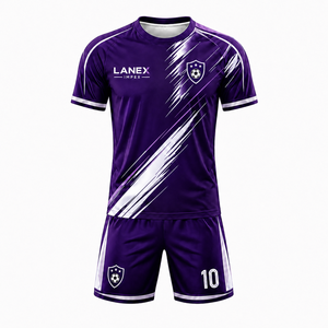 Conjunto de Uniforme de Fútbol Personalizado para Equipos, Camiseta y Pantalones Cortos de Primera Calidad, Tejido Transpirable con Ajuste Atlético para Entrenamiento - Product Image 2