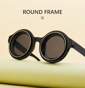 LMA 98205 New Round Small Black Frame Fashion High Quality Custom Shades Y2K Wholesale Men 2024 Luxury Brand <b>Sunglasses</b> - Product Image 4