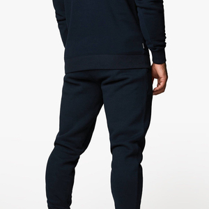 <b>Men's</b> Navy Blue Cotton Sweatpants Elastic Waist Casual Joggers Side Pockets Midweight Knitted Autumn Wear - Product Image 6