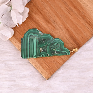 Pendentif en pierre unisexe tendance en malachite naturelle stalactite plaqué or/argent/or rose/ruthénium noir 34,4 g - Product Image 2