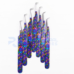 Pince à épiler RMI Regular 90 degrés, pointe recouverte de papier, préhension simple, précision 10 mm, pour extensions de cils, en acier inoxydable japonais, dentelée - Product Image 5