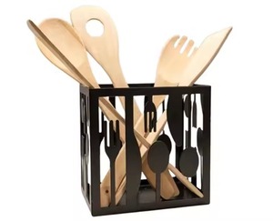 Latest Arrival Metal Cutlery <b>Caddy</b> Cylindrical Hammered Finish <b>Kitchen</b> Storage Holder Single Tier Standing Type <b>Caddy</b> - Product Image 3