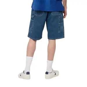 Denim Manufacturer Streetwear Custom Vintage Wash Jorts <b>Men</b> <b>Jeans</b> Shorts With Rhinestones Denim Shorts - Product Image 3