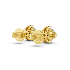 Boucles d'oreilles clous de luxe en or jaune 10K avec diamant de laboratoire certifié IGI, taille classique, serti à griffes, bijoux fins pour femme - Product Image 6