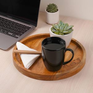 Bandeja para Servir Café, Redonda, de Madera, Tamaño Personalizado, Apta para Lavavajillas, Ecológica, Decorativa, Última Llegada - Product Image 4