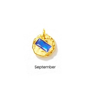 Sapphire Quartz <b>Pendant</b> Gold Plated Round Coin Charm Faceted Rectangle Gemstone Necklace Jewelry - Product Image 1