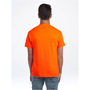 เสื้อยืดผู้ชายสีส้ม ผ้าคอตตอนผสมโพลีเอสเตอร์ 50/50 ขายส่ง เสื้อยืดเปล่าแบบยูนิเซ็กซ์ สั่งซื้อจำนวนมาก พิมพ์โลโก้ตามสั่ง รับผลิตเสื้อผ้าแบรนด์ส่วนตัว จัดส่งแบบ DDP - Product Image 2