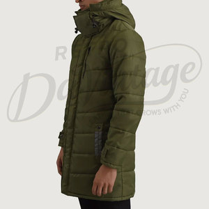 Premium Men Faux <b>Leather</b> Puffer <b>Jacket</b> Hooded Quilted Winter Coat Warm Padded Outerwear - Product Image 5