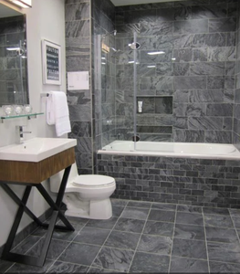 Ardoise naturelle argentée brillante avec bords sciés pour revêtements muraux et applications décoratives intérieures - Product Image 3
