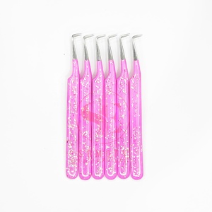 Pince à cils de volume en acier à 90 degrés emballée sur mesure avec pointe en fibre propre en acier inoxydable pince à cils durable en usine - Product Image 1