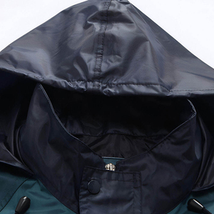 Men Waterproof <b>Rain</b> Suit Hooded Color Blocked Parka <b>Jacket</b> and Pants with Pockets Regular Fit Outdoor Wear - Product Image 3