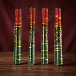 Bâtons de Dandiya en bois colorés, paires de Dandiya traditionnelles pour la danse Garba, Dandiya en bois poli pour le festival Navratri, Dandiya en plastique coloré - Product Image 4