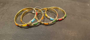 ชุดกำไลทองเหลืองเรืองแสงวินเทจกำไลข้อมือแบบเปิดปรับได้สำหรับรูปลักษณ์คลาสสิกและร่วมสมัย - Product Image 6