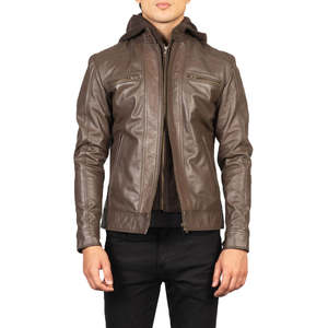 Chaqueta Bomber Vintage de Piel de Vaca Marrón para Hombre, Corte Holgado, con Cierre, Impermeable, Resistente al Viento, Transpirable, Informal de Invierno - Product Image 2