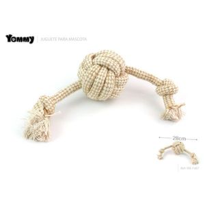 Jouet pour chien en corde de coton Yommy 28 cm, couleur naturelle, jouet à mâcher pour animaux de compagnie - Product Image 1