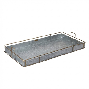 Bandeja para Zapatos de Acero Galvanizado Multiusos para Interiores y Exteriores, Tapete Duradero de Metal para Entrada, Almacenamiento de Plantas con Borde Elevado - Product Image 3