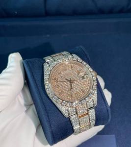 Reloj de Lujo de 40 mm, Acero Inoxidable Chapado en Oro Rosa de Dos Tonos, con Diamante Moissanite VVS, Reloj de Cuarzo Premium para Hombre, Joyería Hip Hop al por Mayor - Product Image 3