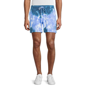 Wholesale Casual Men's Canvas <b>Lace</b> Tie Dye Shorts Custom Printed Logo <b>Elastic</b> Waistband High Quality Quick Dry OEM - Product Image 3