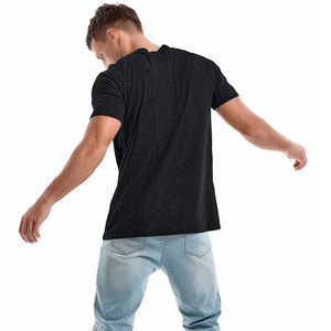 Distressed Men's Ringer T Shirt Short Sleeves With Customizable Printing Lightweight High Streetwear T Shirt Vintage Acid Wash - Product Image 2
