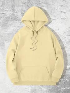 เสื้อฮู้ดสีชมพูแบบยูนิเซ็กส์ทรงโอเวอร์ไซส์ สีพื้นเรียบง่าย มีกระเป๋า ดีไซน์ลำลอง ทรงปกติ เหมาะสำหรับฤดูใบไม้ร่วง ผลิตจากผ้าเฟรนช์เทอร์รี่ - Product Image 4