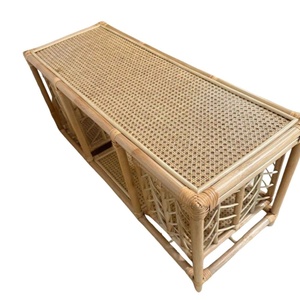Natural Rattan Bench Children Furniture Kids Room <b>Storage</b> <b>Unit</b> with <b>Baskets</b> High Quality Factory Price Wholesale Hot Sale - Product Image 2