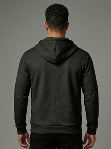 Fashion Men's Textured Full <b>Zip</b> Hoodie Comfortable <b>Hooded</b> Sweatshirt for Sports Travel and Casual Activities - Product Image 5