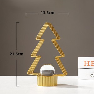 Modern Metal <b>Star</b> and <b>Tree</b> Christmas Decor with Glass Orbs Gold Finish Handcrafted Holiday Table Decoration Christmas decor - Product Image 6