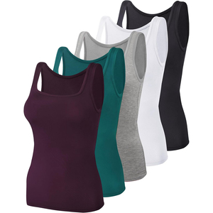 Camiseta sin mangas para mujer al por mayor, ligera, de verano, con logo personalizado, de algodón elástico, para fitness y deportes. - Product Image 4