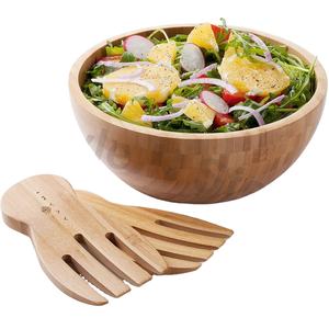 Cuenco de fruta de madera de lujo con juego de servidor de cuchara de ensalada - Product Image 1