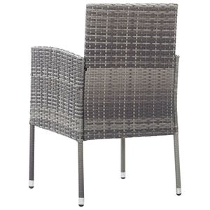 4-Piece Patio <b>Chairs</b> with Dark Gray Poly <b>Rattan</b> <b>Cushions</b> Gray n Durable Material - Product Image 5