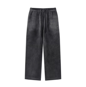 <b>Men's</b> Dark Gray Cotton Sweatpants Elastic Waist Drawstring Loose Straight Leg Casual <b>Pants</b> - Product Image 4