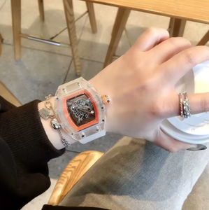 Montre mécanique pour homme de luxe, haute qualité, tourbillon, design ajouré, boîtier transparent en cristal, verre saphir, cadeau, mode - Product Image 2