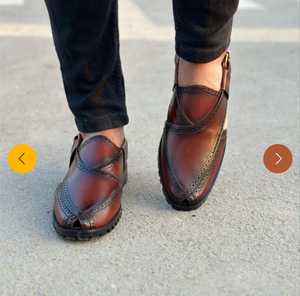 Sandalias de Hombre de Cuero Genuino Marrón con Tiras Cruzadas y Punta Abierta, con Hebilla, Suela de Goma, Moda de Verano - Product Image 1