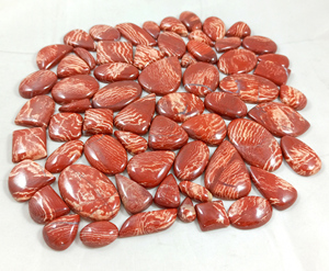 Jaspe de piel de serpiente roja natural de alta calidad, pulido, en cabujón suelto, para la fabricación de joyería artesanal. - Product Image 3