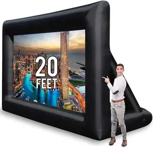 Factory Wholesales 14ft 20 Ft 24 Ft White Outdoor Movie Theater Inflatable Screen Cinema Inflatable With Projector