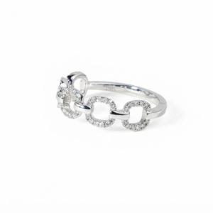 Anillo de cadena de eslabones eternos de oro macizo de 10K, 14K, 18K con diamante de laboratorio redondo de 0.23CT, color DEF, claridad VVS-VVS, certificado IGI, tipo media eternidad - Product Image 4