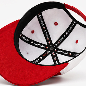 White Canadian Maple <b>Leaf</b> Snapback Cap Adjustable Red Embroidered Pattern Unisex Casual Hat - Product Image 3