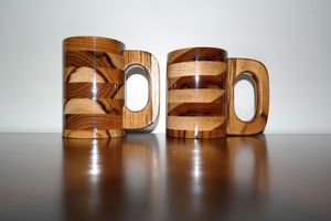 Handmade Wooden <b>Tea</b> <b>Cup</b> Mug With Handle Natural Wood Coffee <b>Cup</b> For Home Party Camping - Product Image 5