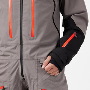 Combinaison de ski à capuche de haute qualité, bicolore, 220g polyester/nylon, fermeture éclair, design personnalisé, imperméable, respirante, très vendue - Product Image 4