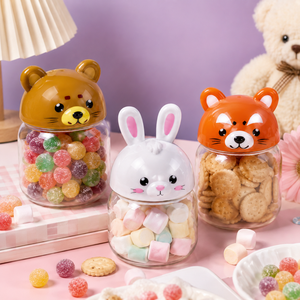 Custom 450ml Food Grade PET Candy Jar with Cartoon Animal Cap for Kids Snacks and Food Packaging Vietnam Manufacturer - Product Image 6