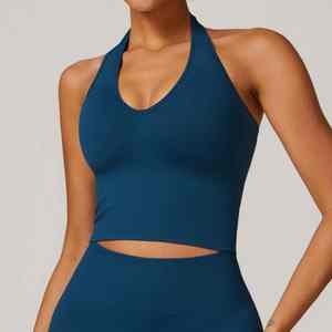 Conjunto Deportivo de Dos Piezas para Mujer, Top y Pantalones Cortos de Lona Sólida, Transpirable, Ecológico, Ropa de Entrenamiento para Yoga, Personalizable - Product Image 5