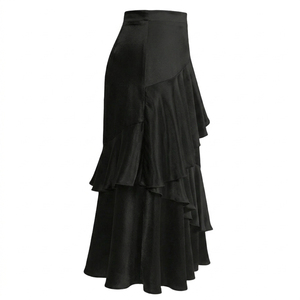 Jupes à volants taille haute personnalisées pour femmes, jupe longue asymétrique élégante, vente en gros, tenue de soirée - Product Image 2