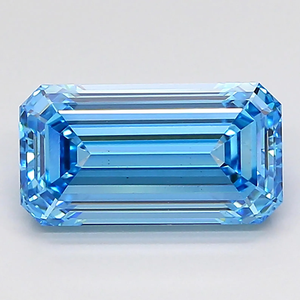 Diamante azul de corte esmeralda cultivado en laboratorio, piedra suelta para la elaboración de joyas - Product Image 2