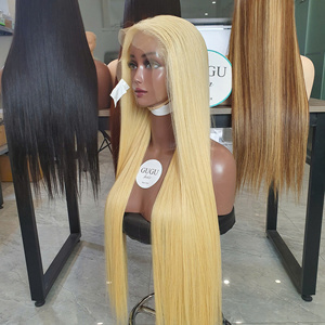 Peluca de Cabello Humano 100% Natural Rubio Platino con Frente de Encaje 13x6, Corte Corto, Gorra Ajustable, Ondas de Agua, con Reflejos 4x4 - Product Image 3