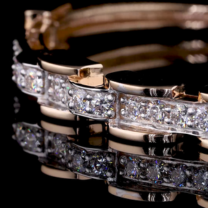 Round Princess Cut Lab Grown Diamond <b>Bangle</b> Bracelet 925 Sterling Silver 10K 14K 18K <b>Solid</b> <b>Gold</b> Fine Jewelry Direct Supplier - Product Image 2